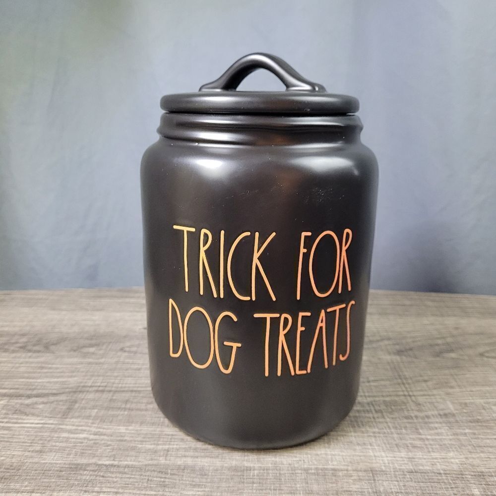 Rae Dunn Artisan Collection Trick for Dog Treats Halloween‎ Canister